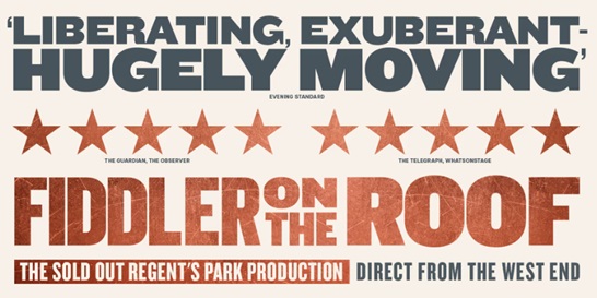Win tickets to Fiddler On The Roof on tour