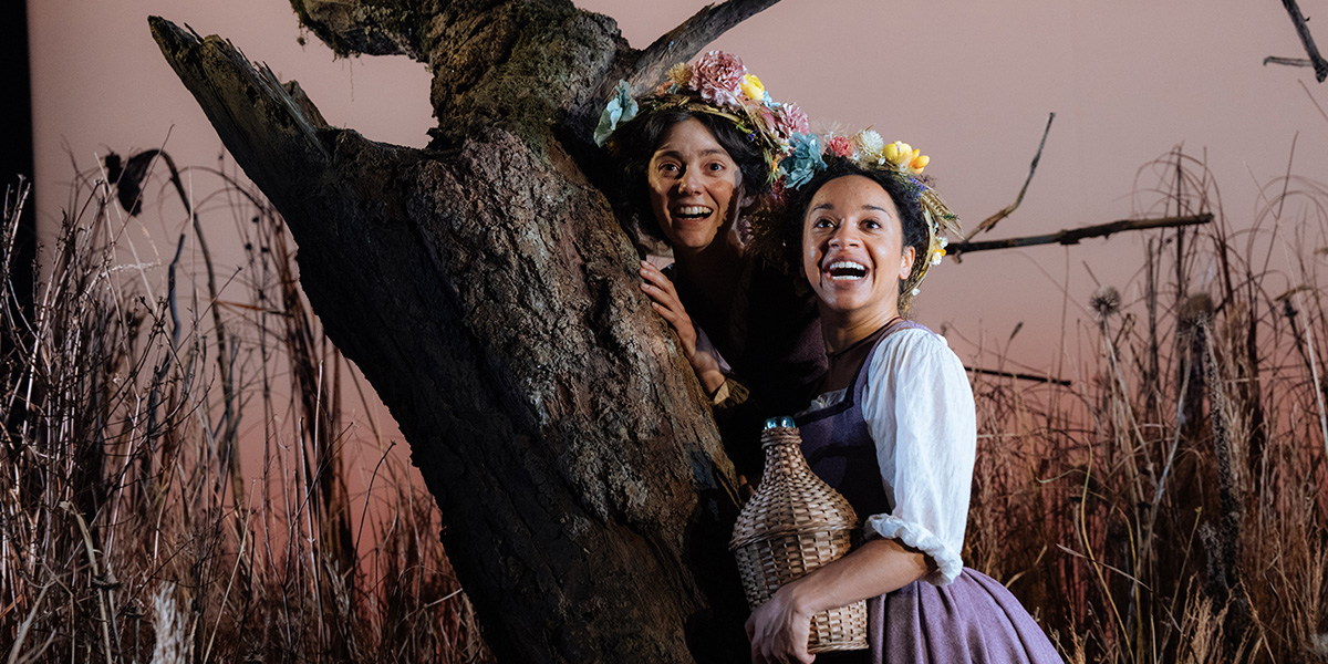 Tanya Reynolds as Mariella and Siena Kelly as Anna pose together, smiling against a neutral background.