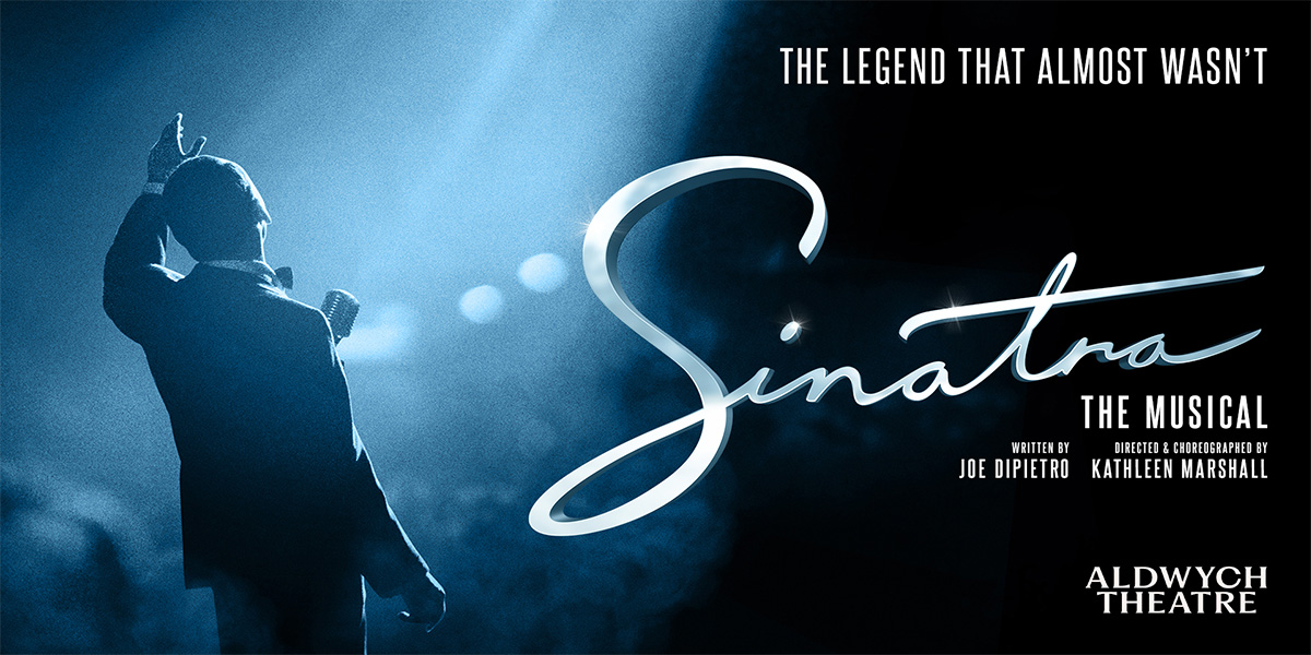 A scene from "Sinatra: The Musical" featuring performers in elegant costumes, with a spotlight illuminating the stage.