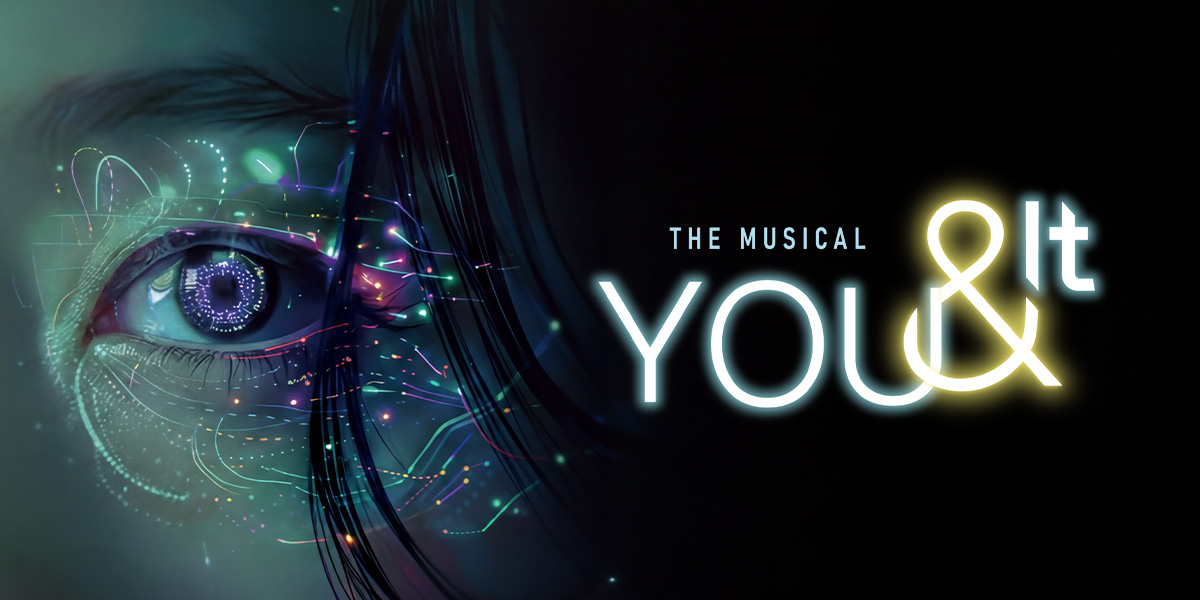 A close-up of an eye with digital patterns, featuring the title "You & It" prominently displayed.
