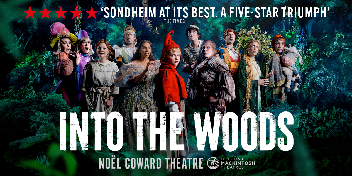 Promotional graphic featuring updated ticket buttons for "Into The Woods" with Z Hotels Covent Garden offer details.