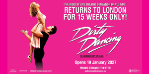 Dirty Dancing on stage: Baby and Johnny dance with the company under dramatic lighting